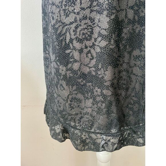 Vtg 90s Whimsygoth Sparkly Black Rose V-Neck Cocktail Dress I.N. Studio Size M - Picture 3 of 8